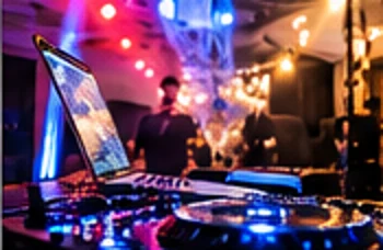 Illustrative dj & mc services event scene