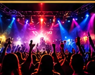 Illustrative concert stage and lights
